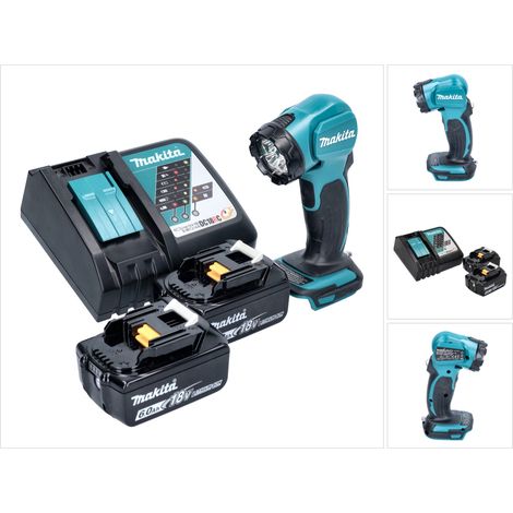 Makita DEADML 815 RG Lámpara de mano LED sin cable 14,4 - 18 V 160 lm + 2x batería recargable 6,0 Ah + cargador (1/5)