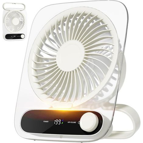 Ventilateur électrique (blanc) - Ventilateur USB - Mini ventilateur - Ultra-silencieux et pliable à 180° (1/5)