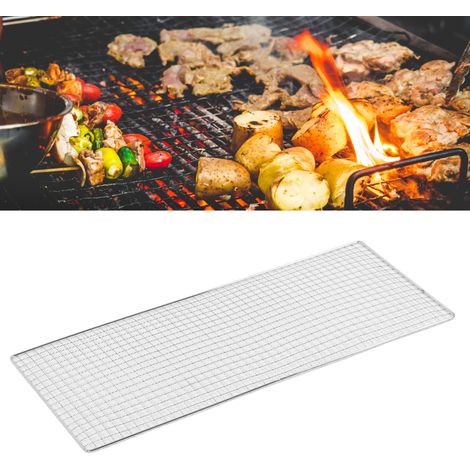 Grill mit Edelstahlrosten (62 x 60 cm) und 3 Campinggabeln aus Buchenholz (1/5)