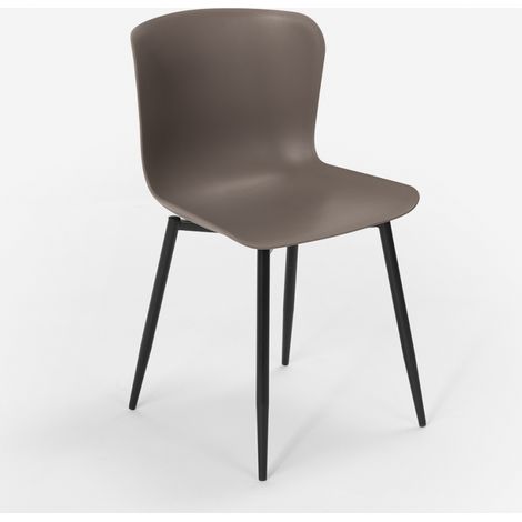 Sedia design moderno in polipropilene e metallo per cucina bar ristorante Chloe - Grigio Scuro
