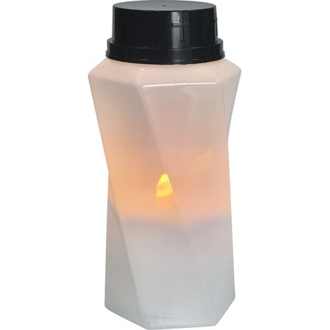 TrendLine LED-Grablicht in Wellenoptik mit Timer Ø 9,5 x 20 cm warmweiß weiß