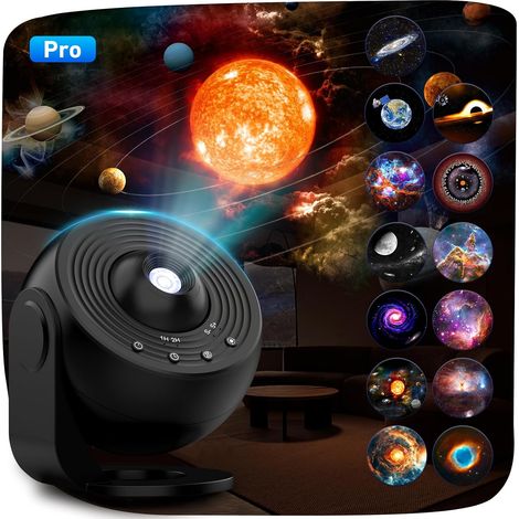13-in-1 Ceiling Star Projector, 360° Rotating Planetarium Projector, Night Light, Starry Sky Projector with Solar System, Moon, Nebula, Galaxy, and Astronaut Projection for Children and Adults (1/5)