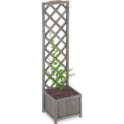 Grey planter box with trellis (1/5)