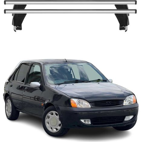 OMAC Dachträger Querträger Alu für Ford Fiesta mk4 1995-2002 – Abschließbar – T-Nut – City-Crash-getestet – Max. 50 kg Silber (1/5)