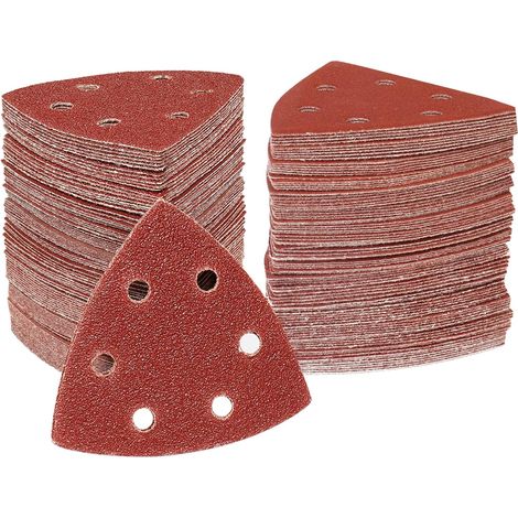 STEBRUAM Triangl Poncag, Triangle de Poncage 50 Triangles Abrasifs Autoagrippants 6 trous grain 40 Lot de papier a poncer triangle abrasif triangulaire pour ponceuse triangle