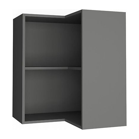 Caisson d'angle haut 2 portes hauteur 780 mm largeur 650 mm prodondeur 650 mm coloris blanc portes 297 mm et 317 mm