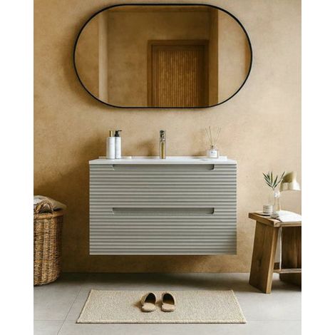 Mobile bagno clear grey 100x45 Mango lavabo in ceramica lucida (1/5)