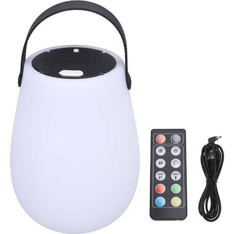 Ortviai Lanterne LED solaire ronde avec télécommande, recharge USB-C et modes colorés pour jardin, balcon ou chambre