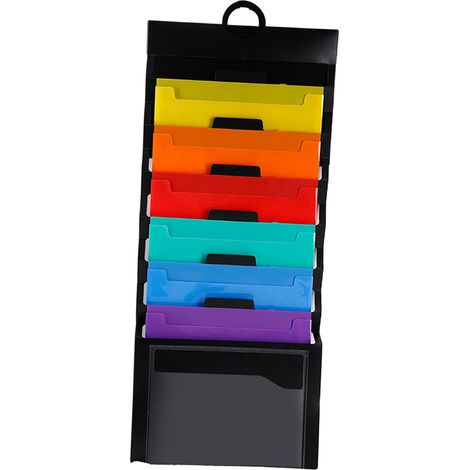 Classeur À Pochettes - 6 Pochettes Détachables - Multicolore - Pour Bureau École Maison Voyage - 26,5 x 36 x 3,5 cm (1/5)