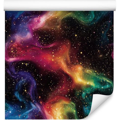 Papier peint aquarelle galaxie noir et bordeaux pour salon et chambre 50x1000 cm (1/5)