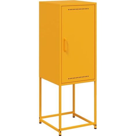 Credenza buffet cassettiera mobile contenitore organizer cucina soggiorno soggiorno giallo senape 36 x 39 x 107 cm acciaio Giallo 020035691