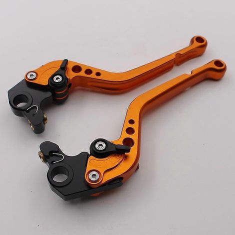 Convient pour moto Ducati 696 Monster, levier de frein réglable en alliage d'aluminium (tige longue orange) (1/5)