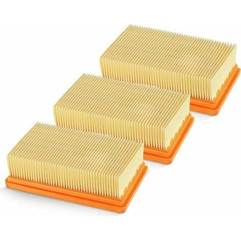 3 Pack remplacement plat plissés Filtre Karcher MV4 MV5 MV6 WD4 WD5 WD6, WD4P WD5P WD6P Aspirateur Wet-Dry - remplace 2,863-005,0 thsinde (1/4)