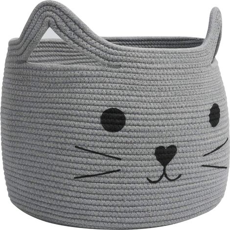 Panier en corde de jute pour rangement de linge et jouets corbeille pour serviettes et couvertures cadeau pour chat et chien