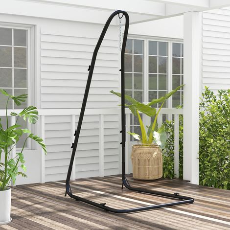 Hauteur Réglable 77-93" Support Fauteuil Suspendu Métal pour Chaise Hamac et Fauteuil Œuf avec Crochet (1/5)