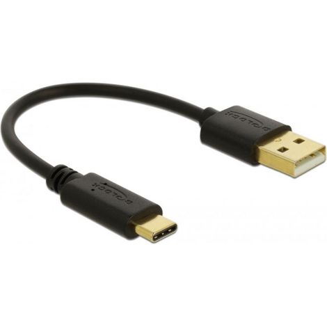 Delock Câble USB USB-A mâle, USB-C® mâle 0.15 m noir 85354