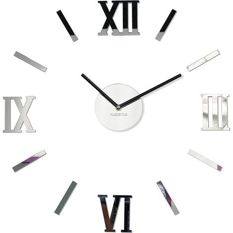 Horloge Murale Moderne 3, 75 cm, Miroir, Bricolage (Faites-Le Vous-même), Salon, Chambre, Design Unique, fabriqué en UE (1/5)