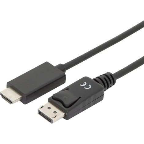Câble adaptateur Digitus DisplayPort / HDMI Fiche mâle DisplayPort, Fiche mâle HDMI-A 3.00 m noir AK-340303-030-S blindage triple Câble DisplayPor C698541 (1/4)