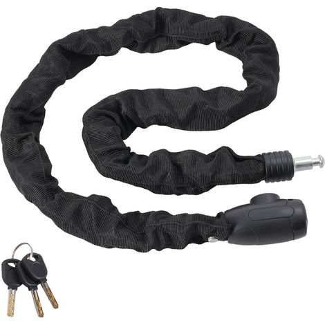 Mophorn Candado de cadena para bicicleta de 3,94 pies, candado de seguridad antirrobo resistente de 8 mm, 4 llaves, ideal para bicicletas, motocicletas, scooters, puertas, cercas y portones