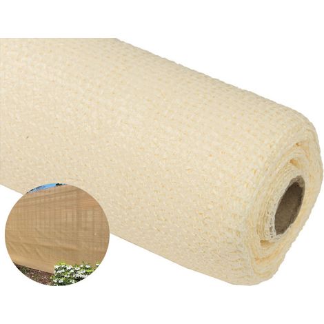 Beschattungsnetz 2 x 50 Meter, beige, 95 % Verdeckung für Gärten, Terrassen und Grundstücksbegrenzungen