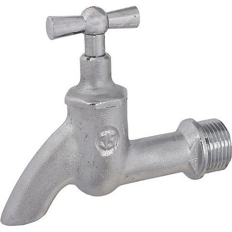 JS AUSLAUFVENTIL MIT STRAHLREGLER OHNE SV, KNEBEL-OT, 1/2", MATT CHROM