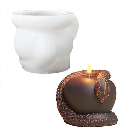 Moules en silicone Halloween, moules à bougies serpent, moule 3D en résine Taboo pour bougies parfumées, savons, cire (1/5)