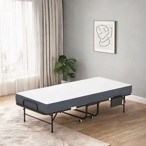 Matelas coloris noir en métal 190 x 78 x 33 cm (1/5)