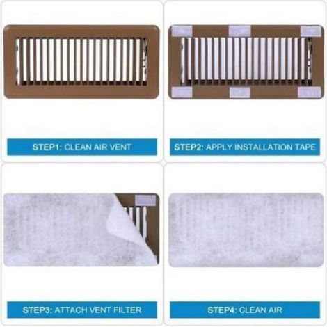 Filtre De Ventilation - Tissu Coton Aiguilleté Avec Filtration Électrostatique - Pour Prises D Air Chauffage Et Grilles Climatisation - 200 X 100 Cm (1/5)