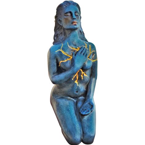 Statue de la déesse de la guérison et de l'amour de soi, sculpture en résine peinte à la main, figurine décorative, cadeau Saint-Valentin bleu (1/5)