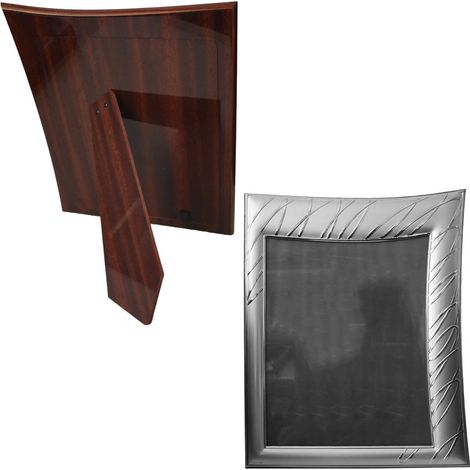 Cornice portafoto in argento 925 porta foto ritratti retro legno cm18x24 elegante rifinito ottima idea regalo (1/5)