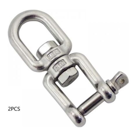Émerillon Manilles Chaînes d'ancrage d'amarrage Connecteur Pivotant en 304 INOX pour Bateau Marine - 8mm (1/4)