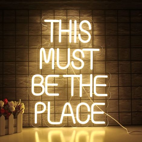 This must be the place néon signe décoration murale néon blanc chaud décoration de chambre lettre signe jardin terrasse extérieur (1/5)