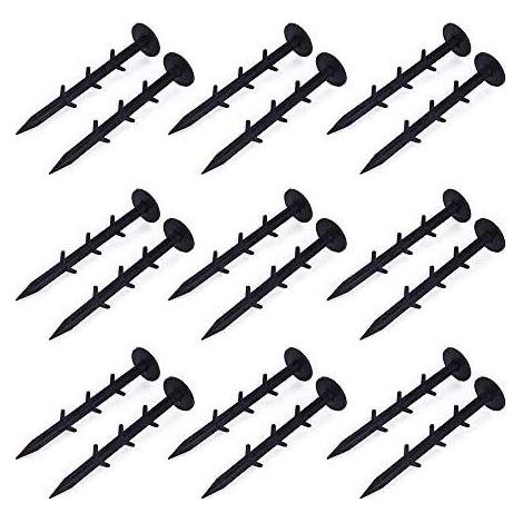 100 pcs 16 cm Jardin Pegs Securing Fixation Ongles Paysage Sol Tissu Peg avec Ancres cannelés en Plastique pour Fixer Les couvercles des Feuilles des Mauvaises Herbes en Tissu au Sol-Fei Yu (1/5)