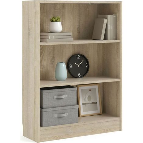 Dmora - Libreria Aski, Scaffale da ufficio, Mobile portalibri, Biblioteca, 79x27 h107 cm, Quercia