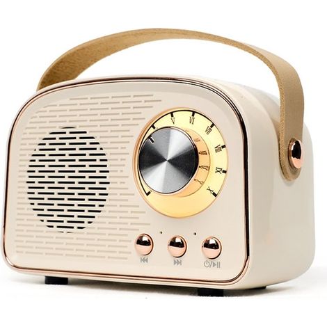 Retro-Bluetooth-USB-Lautsprecherradio im Vintage-Stil, tragbar, USB, 60er/70er Jahre (1/3)