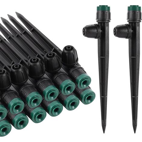 Lot De 50 PulvéRisateurs à Goutte Pour Tuyau D'Arrosage De 1/4", DéBit D'Eau RéGlable à 360 ° Sur Piquet De 5,5" Pour SystèMe D'Irrigation De Jardin (1/5)