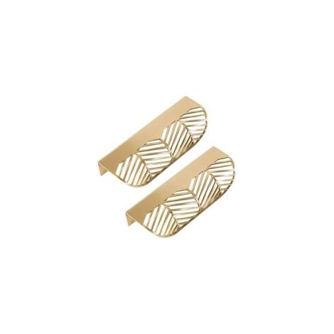 Promotional Leaf Shape Drawer Handle Brass Furniture Door Knob Pull Cabinet Wardrobe Door Handle (2PCS) (1/3)