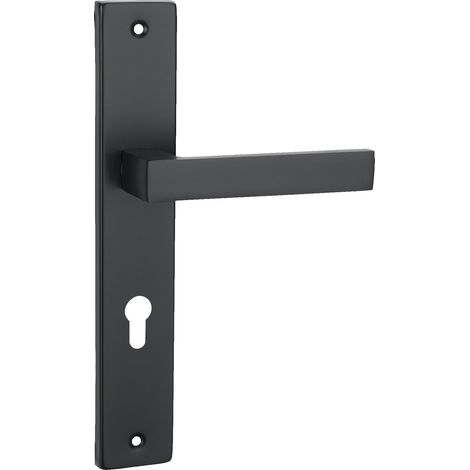 Türgriff 72 Drückergarnitur PZ Profilzylinder Set TürdrückergarniturQUBIK BLACK