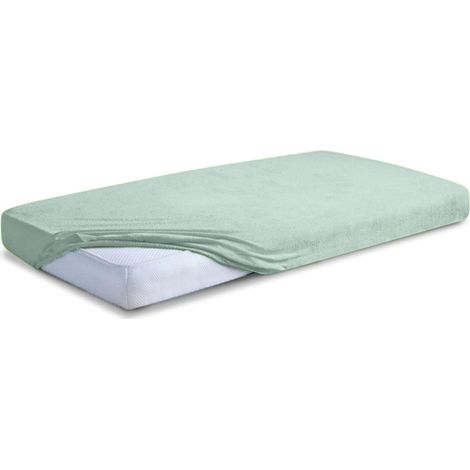 Lenzuolo in spugna premium con elastico 120x200x20, azzurro53, opaco (1/5)