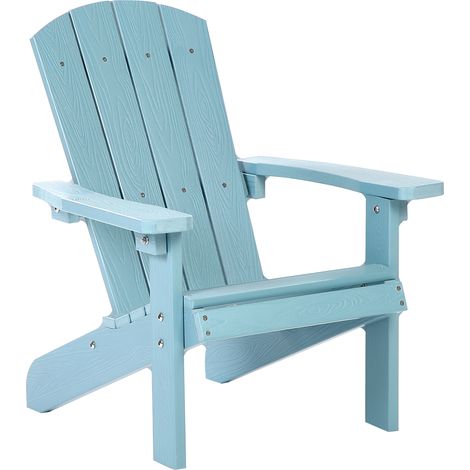 Silla de jardín infantil para niños de madera plástica de exterior azul claro Adirondack