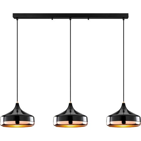 [GEBRAUCHT] B-Ware Opviq Hängeleuchte Pendelleuchte Yildo Schwarz Kupfer Metall 146 Cm 3 Flammig445