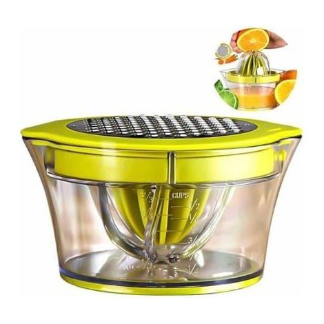 Presse-agrumes manuel 4 en 1 - 1 pièce, multifonctionnel, 400 ml, avec 2 cônes, broyeur à ail/gingembre - Convient pourLabel (1/5)