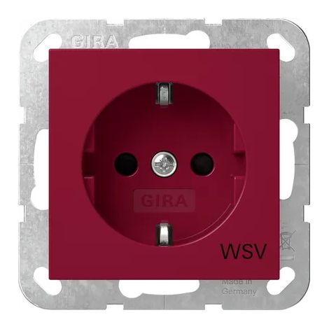 Gira SCHUKO-Steckd. SP WSV System 55 Rot [4453108], 4453 108
