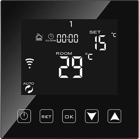 Termostato Intelligente WiFi per Caldaia/Riscaldamento a Pavimento ad Acqua 3A Cablato, Compatibile con Alexa/Google Assistant/Tuya Smart Life APP, Termostati Ambientali Programmabili per Caldaia Nero (1/4)