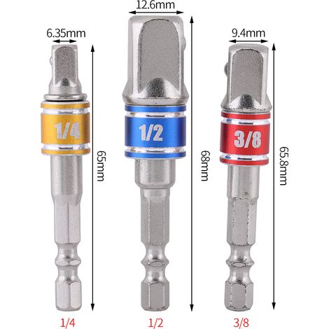 3-teiliges Kugelgelenk aus Stahl, lang mit farbigem Aluminiumring (1/5)