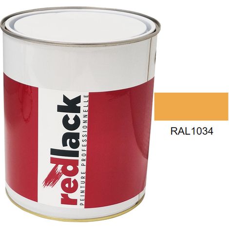 Kanne 3L Lack Mehrzweckfarbe – RAL 1034 – Pastellgelb – Glanz – für verschiedene Oberflächen – Redlack