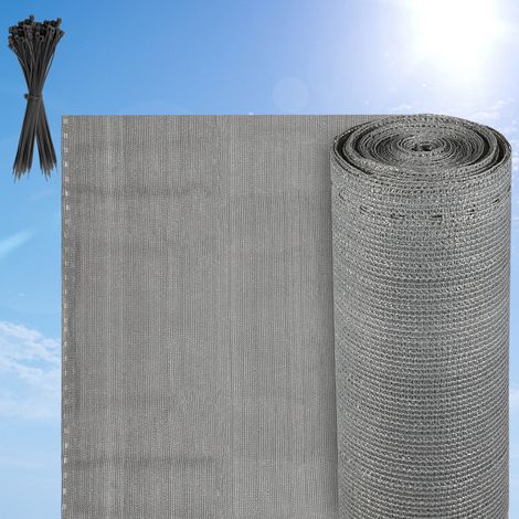 Hengda Schermatura privacy rinforzata HDPE 150 gr/m² Schermatura privacy per balcone Grigio 1.2x20m (1/5)