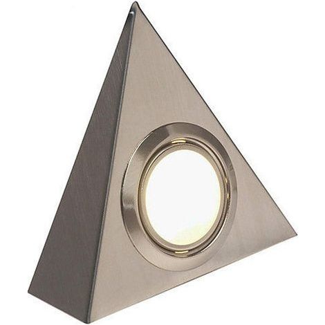 Lampe LED triangulaire pour meuble de cuisine – Blanc chaud 6000K – Flux lumineux 280 lm – Acier inoxydable – Montage encastré ou surface – (1/3)