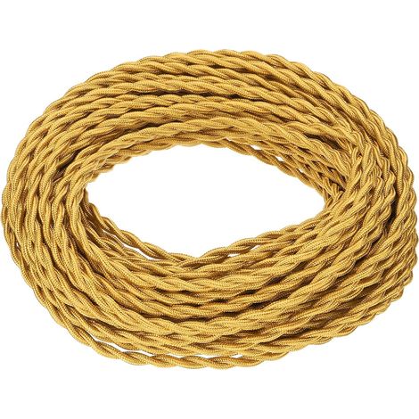 Fil Électronique 65 Ft Tissé Recouvert De Tissu, 18AWG 2-Conducteur Vintage Pour Remplacement De Lampe accrochage Projet Industriel DIY, Doré (1/5)