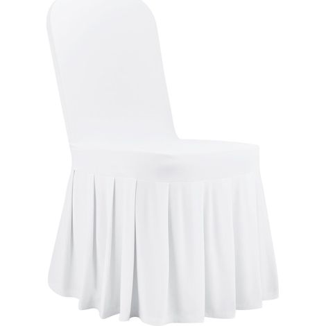 Weiße Stuhlhussen, 30er-Pack, aus Polyester und Elasthan, dehnbare Hussen für Hochzeiten, Partys, Speisesäle und Bankette, flache Hussen für Stühle bis zu 51 x 45 x 95 cm (1/5)
